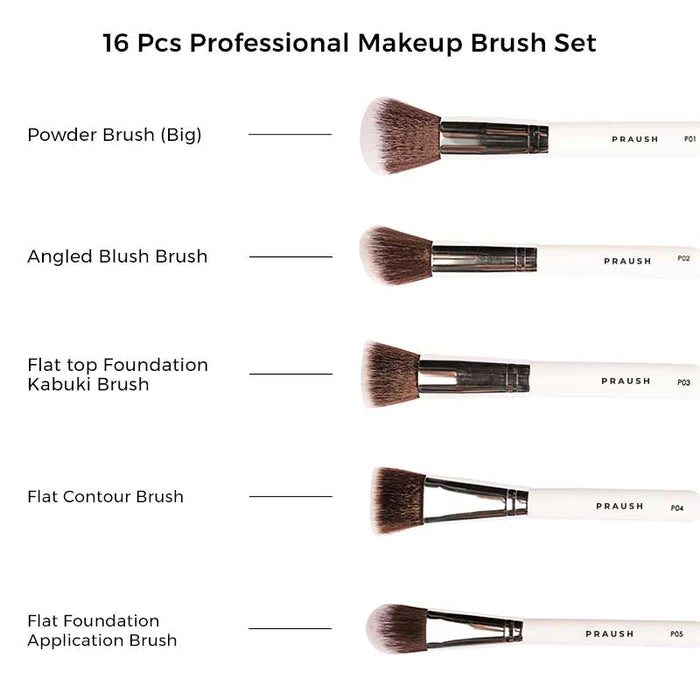 Praush Beauty 5 Pcs Essentials Face Brush Set