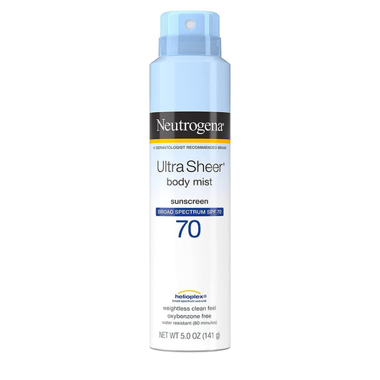 Neutrogena Ultra Sheer Body Mist Sunscreen Spray Broad Spectrum SPF 70