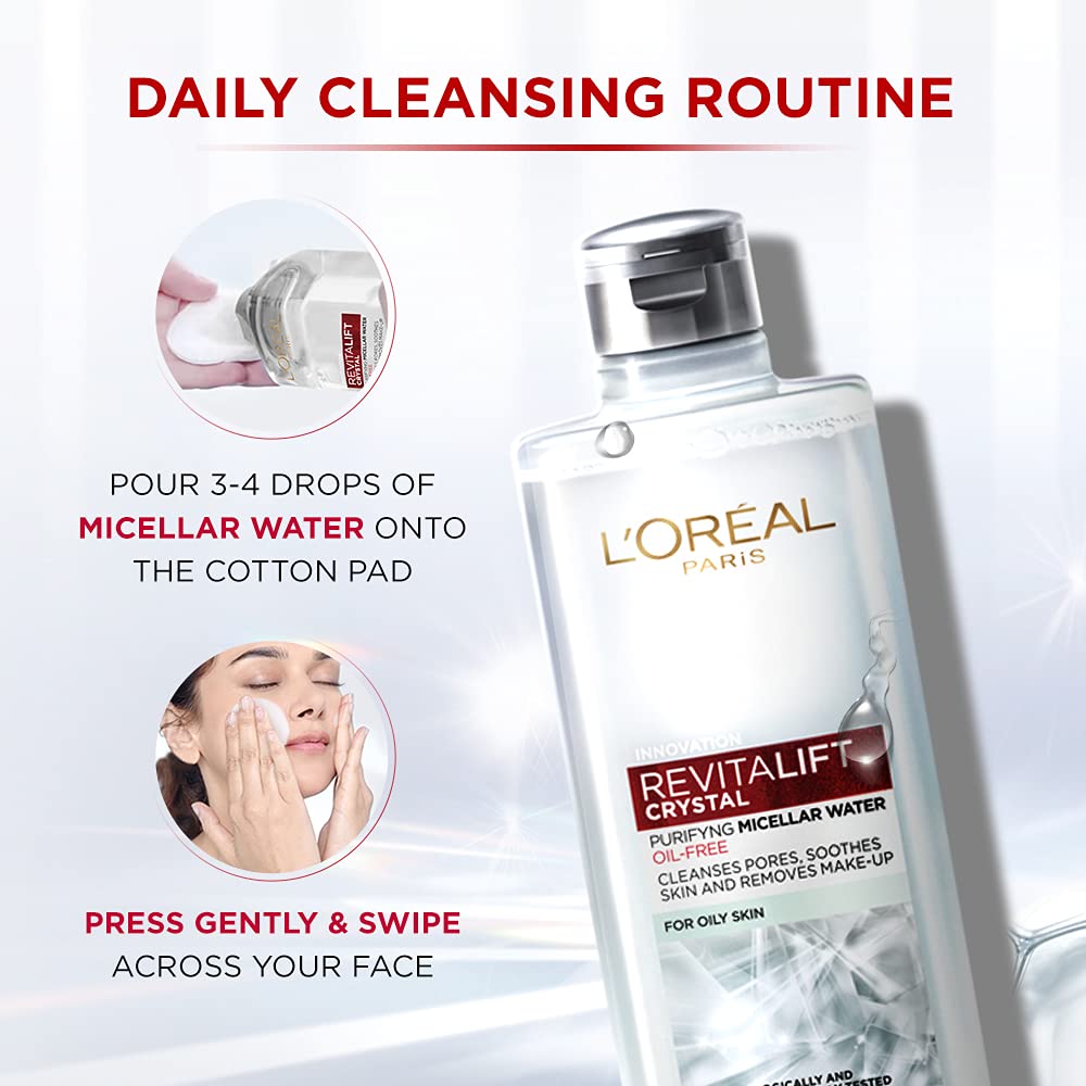 L'Oréal Purifying Micellar Water, Cleanses pores and Removes Makeup