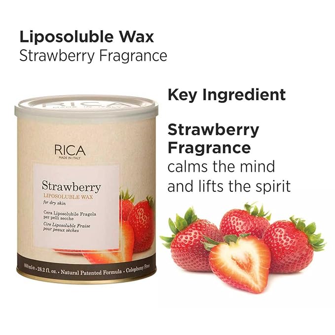 RICA Strawberry Liposoluble Soft Wax For Dry Skin