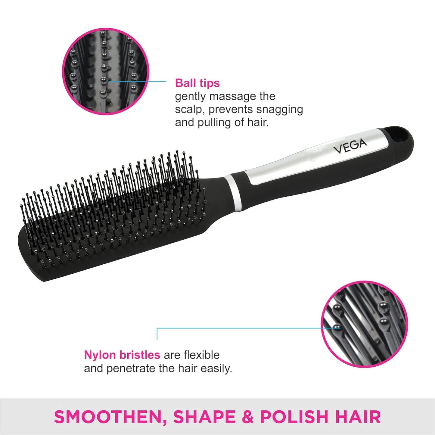 Vega Basic Flat Hair Brush