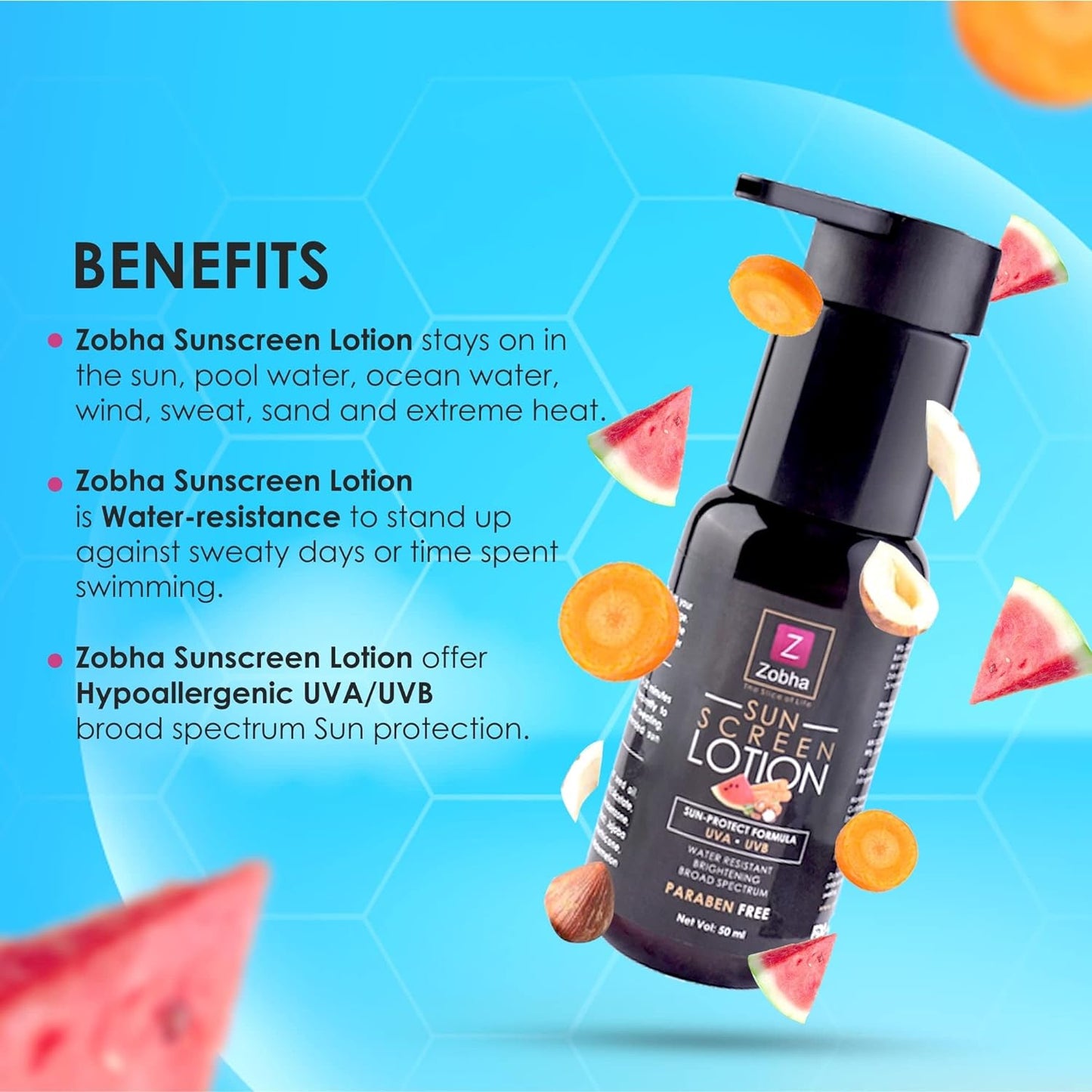 Zobha Sunscreen Lotion SPF 30 With UVA & UVB Protection