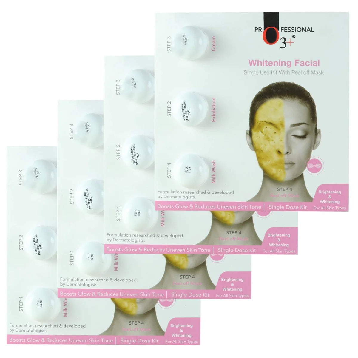 Whitening Facial Kit Pack of 4 for Dull Skin